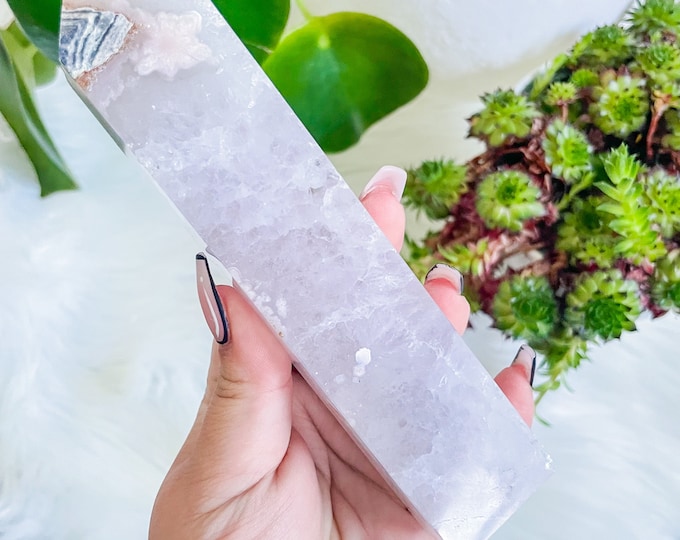 ice AMETHYST Flower agate crystal tower | amethyst with flower agate specimen | healing crystal | birthday gift|anniversary gift