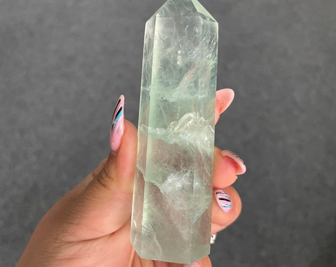 Fluorite crystal towers healing crystal home decoration | premium snowflake fluorite crystal tower