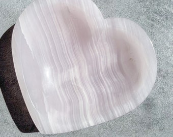 Pink calcite crystal bowl