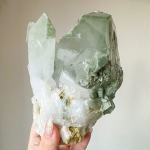 Chlorite quartz cluster | chlorite quartz crystal cluster mineral specimen