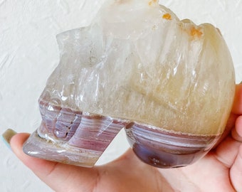 Druzy agate crystal skull