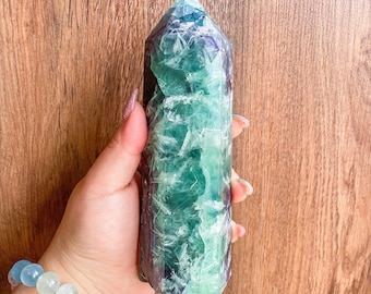 Fluorite crystal towers healing crystal home decoration | premium snowflake fluorite crystal tower 