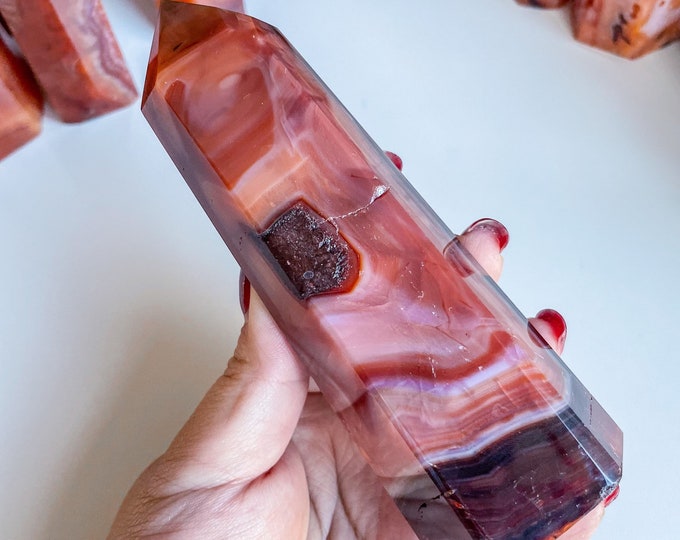Carnelian crystal tower | Carnelian stone home decoration | carnelian stone healing crystal | birthstone gifts| wedding anniversary gift