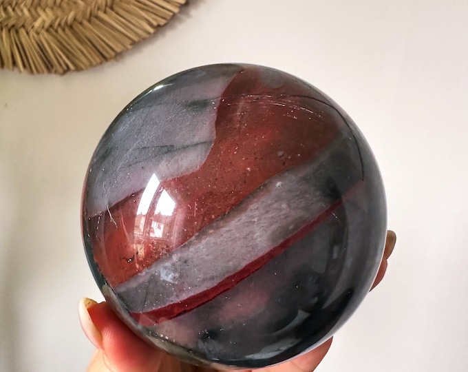 Blood stone crystal sphere home decoration