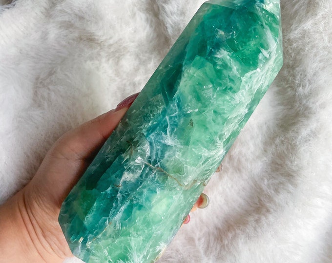 fluorite crystal tower healing crystal home decoration