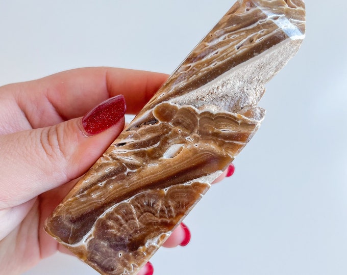 Chocolate  calcite crystal tower chunky crystal tower healing crystal healing journey home decoration