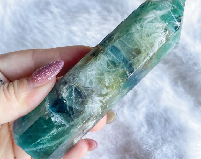 fluorite crystal tower healing crystal home decoration