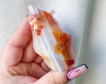 Carnelian crystal flame | Carnelian home decoration | carnelian stone healing crystal | birthstone gifts| wedding anniversary gift