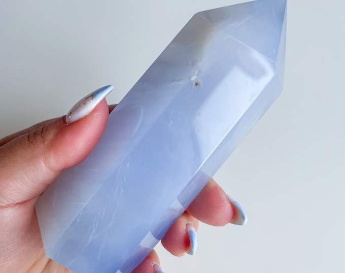 Blue chalcedony crystal tower｜ crystal tower healing crystal healing journey home decoration