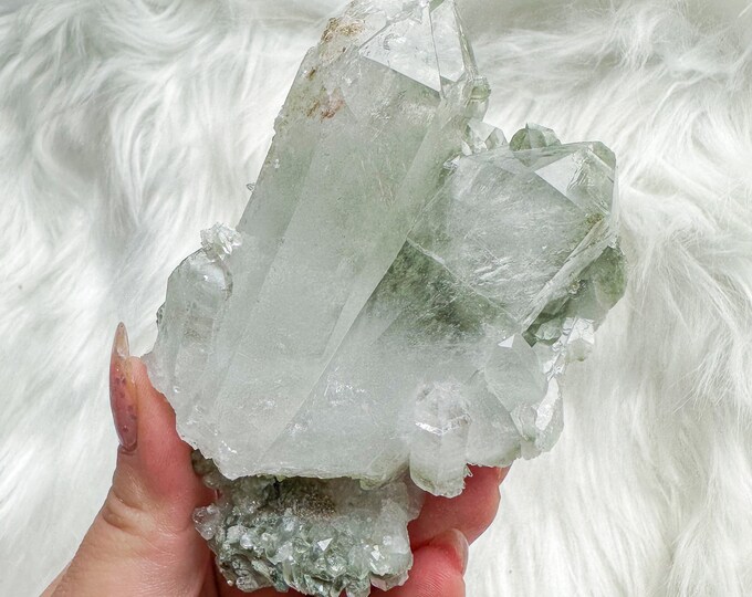 Exceptional twin flamed chlorite quartz mineral specimen | premium crystal  | Mineral Collector piece