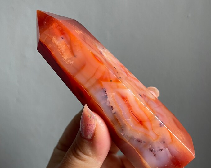 Carnelian crystal tower | Carnelian stone home decoration | carnelian stone healing crystal | birthstone gifts| wedding anniversary gift