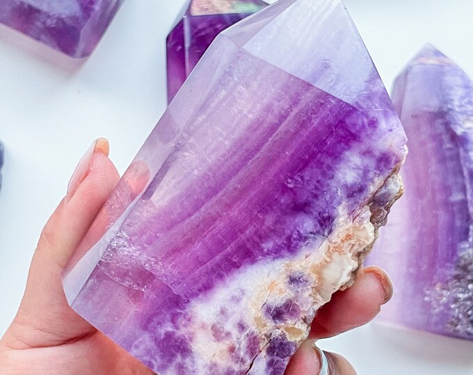 Fluorite tower slab| high quality fluorite crystal | purple fluorite freeform