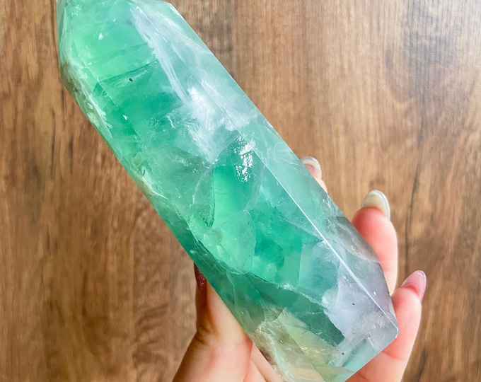 Fluorite crystal towers healing crystal home decoration | premium snowflake fluorite crystal tower