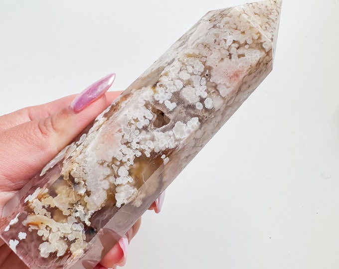 flower agate (PP) Crystal tower | flower agate crystal tower healing crystal home decor |crystal gift |unique home decor|