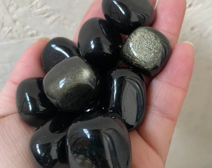 Goldensheen Obsidian  polished crystal Tumblestone Healing Crystals
