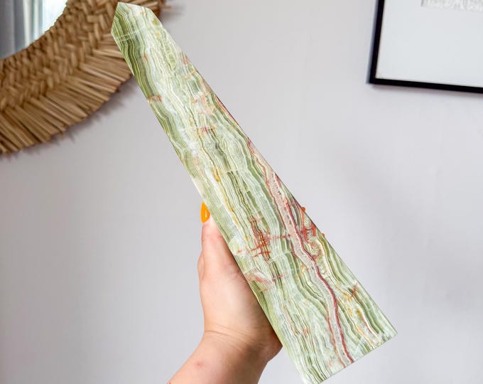 Green onyx crystal XL large tower