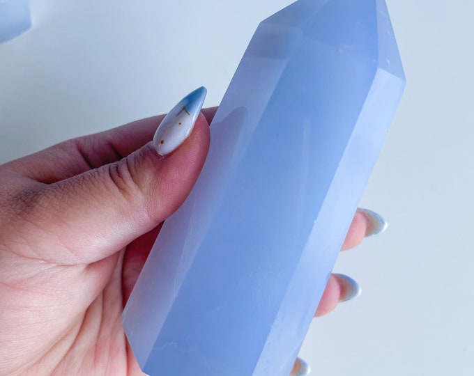 Druzy Blue chalcedony crystal tower｜ crystal tower healing crystal healing journey home decoration