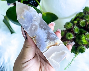 Flower agate crystal tower |cherry blossom agate home decoration | flower agate specimen | healing crystal | birthday gift|anniversary gift