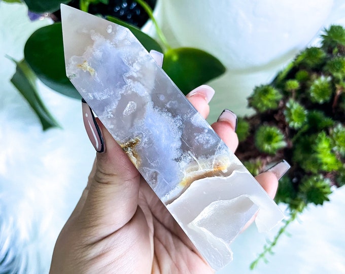 Flower agate crystal tower |cherry blossom agate home decoration | flower agate specimen | healing crystal | birthday gift|anniversary gift