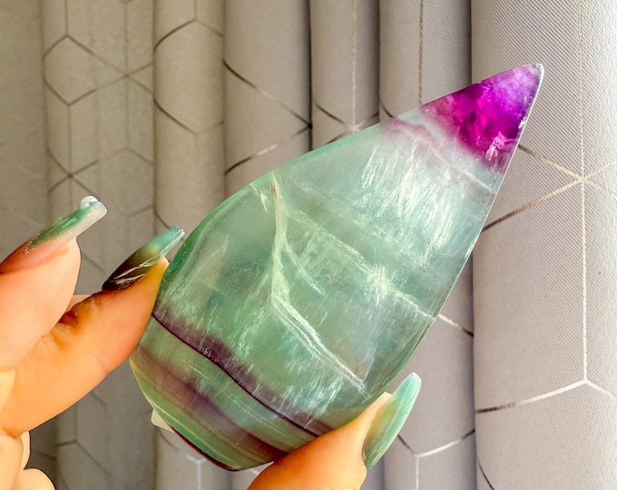Green fluorite flame point healing crystal home decoration meditation | gift for her |gift for him |crystal gift