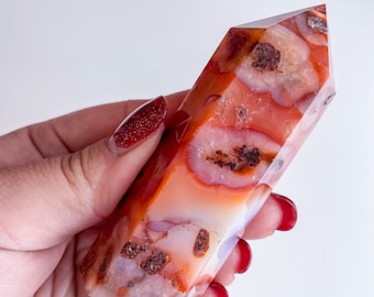 Carnelian crystal tower | Carnelian stone home decoration | carnelian stone healing crystal | birthstone gifts| wedding anniversary gift