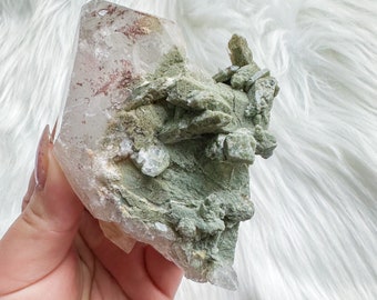 Raw Clear quartz with chlorite quartz | premium crystal cluster | crystal healing home decoration | healing crystal | crystal decoration