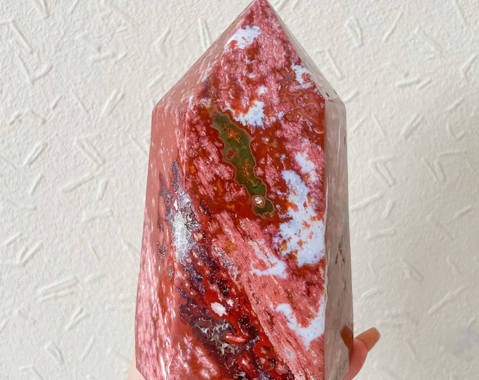 Druzy Ocean Jasper crystal tower healing crystal home decor