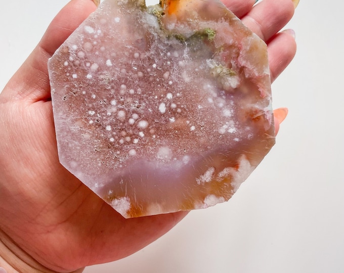 Rare flower agate crystal |cherry blossom agate home decoration | flower agate specimen | healing crystal | birthday gift|anniversary gift