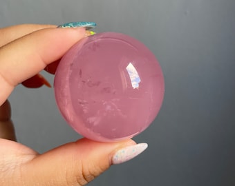 Rose quartz crystal sphere | healing crystal home decoration |rare crystal specimen | birthstone gifts| wedding anniversary gift