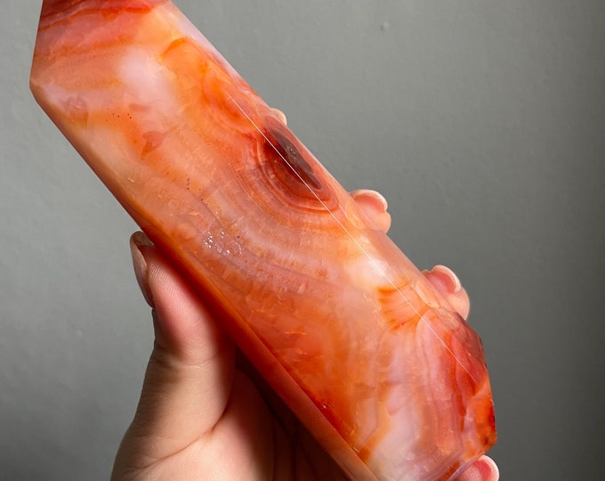 Carnelian crystal tower | Carnelian stone home decoration | carnelian stone healing crystal | birthstone gifts| wedding anniversary gift