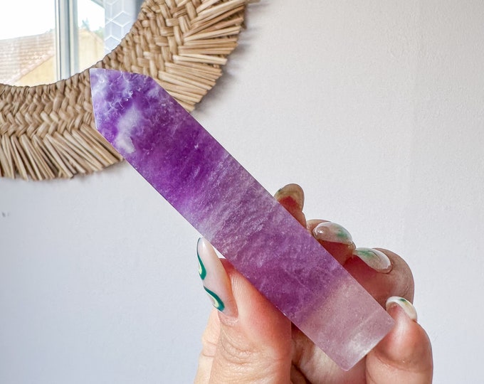 Fluorite crystal tower | Fuchsia fluorite |silk fluorite | pink fluorite | purple fluorite  crystal tower healing crystal home decoration
