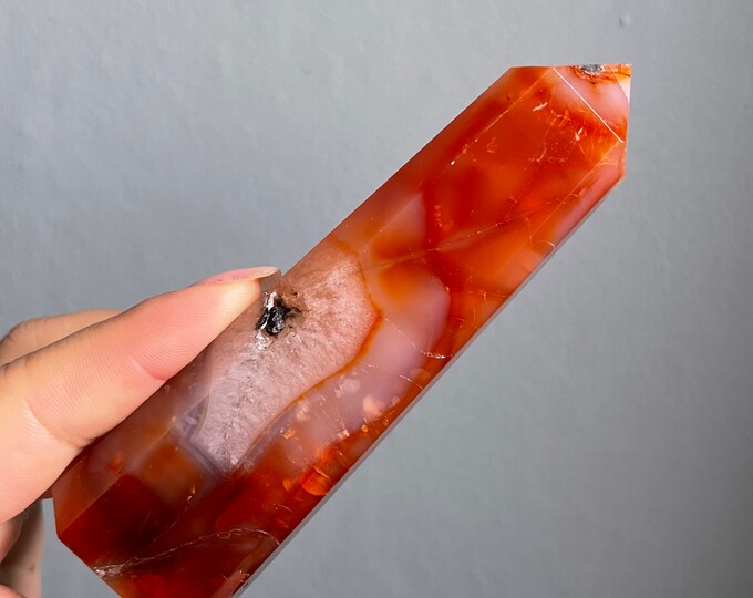 Carnelian crystal tower | Carnelian stone home decoration | carnelian stone healing crystal | birthstone gifts| wedding anniversary gift