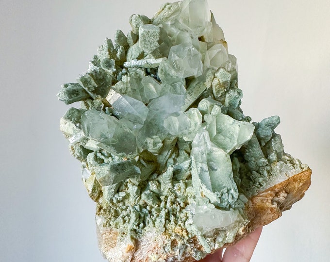 Phantom Chlorite quartz cluster | chlorite quartz crystal cluster mineral specimen