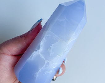 Blue chalcedony crystal tower｜ crystal tower healing crystal healing journey home decoration