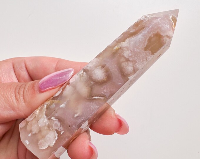 flower agate (PP) Crystal tower | flower agate crystal tower healing crystal home decor |crystal gift |unique home decor|