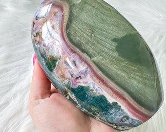 Ocean Jasper with Blue chalcedony crystal freeform healing crystal home decor