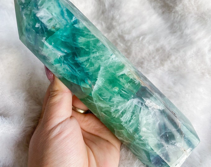 fluorite crystal tower healing crystal home decoration