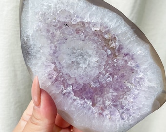 Super rare! Amethyst flower freeform natural crystal ornament home decoration