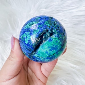 Rare Azurite with Malachite Sphere