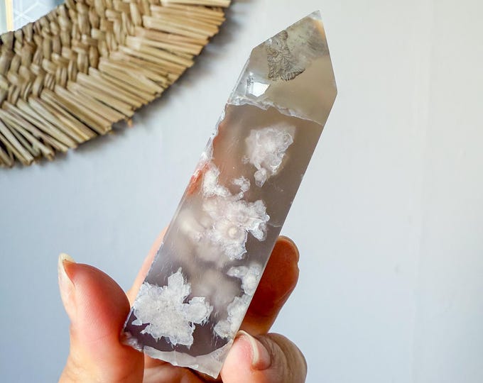 Flower agate geode Crystal tower (LY)  | High-quality flower agate crystal tower healing crystal home decor