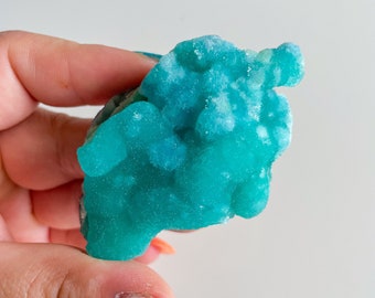 Blue aragonite with azurite and calcite rare crystal specimen