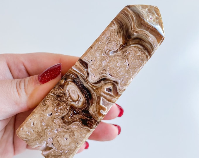 Chocolate  calcite crystal tower chunky crystal tower healing crystal healing journey home decoration