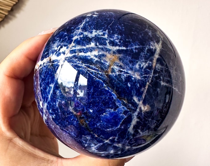Large Blue Sodalite crystal sphere healing crystal home decor