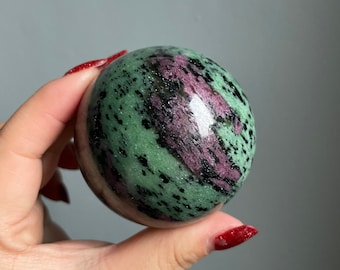Ruby in zoisite premium crystal sphere healing crystal healing journey home decoration