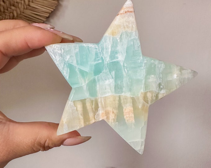 Caribbean Blue Calcite Crystal Star - Home Decoration | Healing Crystal Decor