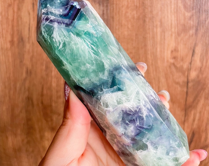 Fluorite crystal towers healing crystal home decoration | premium snowflake fluorite crystal tower