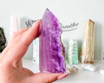 Pink-Purple Fluorite Tower - High Quality Crystal Home Decor - Healing Properties and Eye-Catching Design