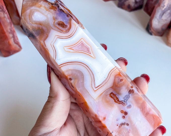 Carnelian crystal tower | Carnelian stone home decoration | carnelian stone healing crystal | birthstone gifts| wedding anniversary gift