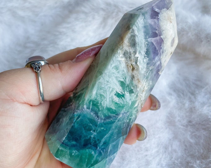 fluorite crystal tower healing crystal home decoration