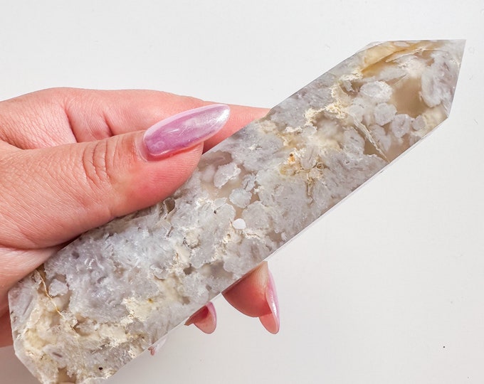 flower agate (PP) Crystal tower | flower agate crystal tower healing crystal home decor |crystal gift |unique home decor|